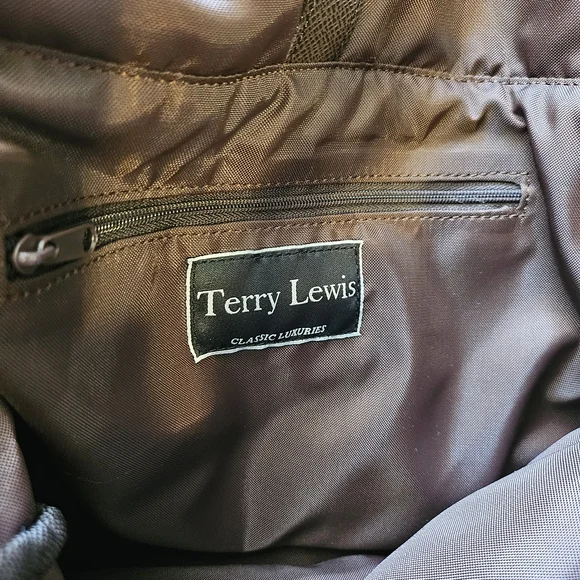 Terry Lewis Vintage Faux Mink Bauette Leather Strap Shoulder Bag Brown Black - Picture 6 of 7